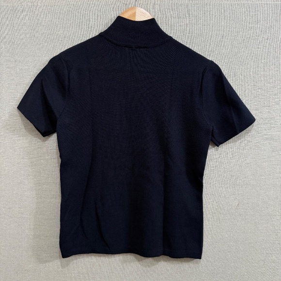 Emma James Checkered Flag Sweater Mockneck Short Sleeve Small - Picture 5 of 6